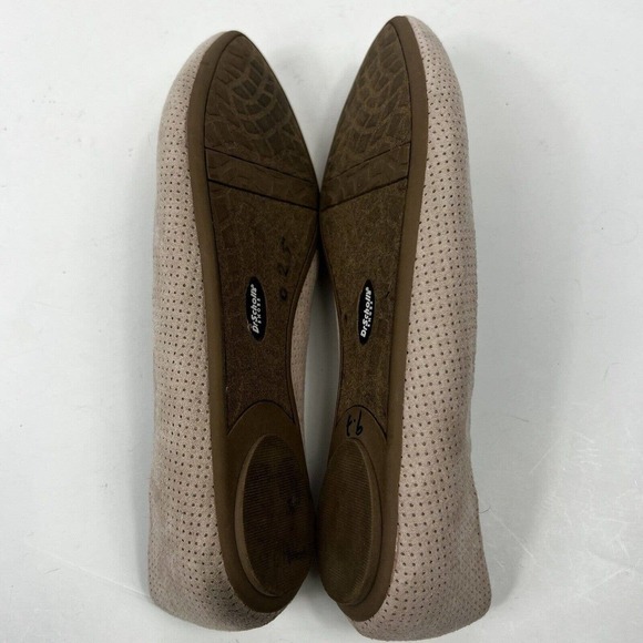 Dr Scholls Taupe Memory Foam Cool Fit Flat Shoes Sz 7M Perforated Suede - Picture 9 of 9